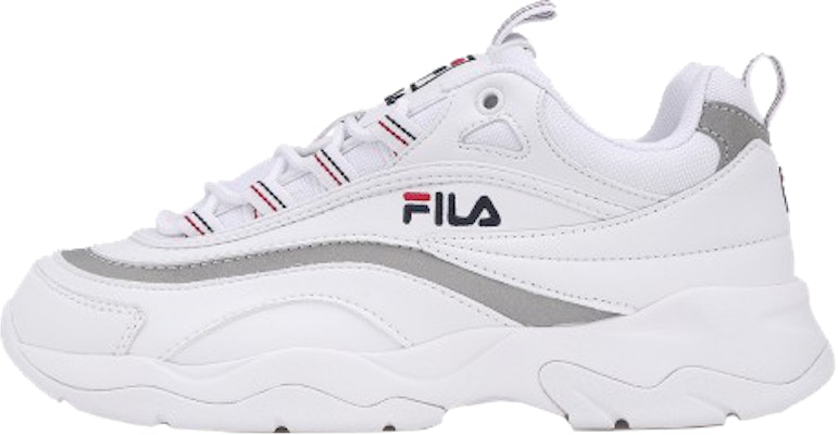 Fila ray outlet low white silver
