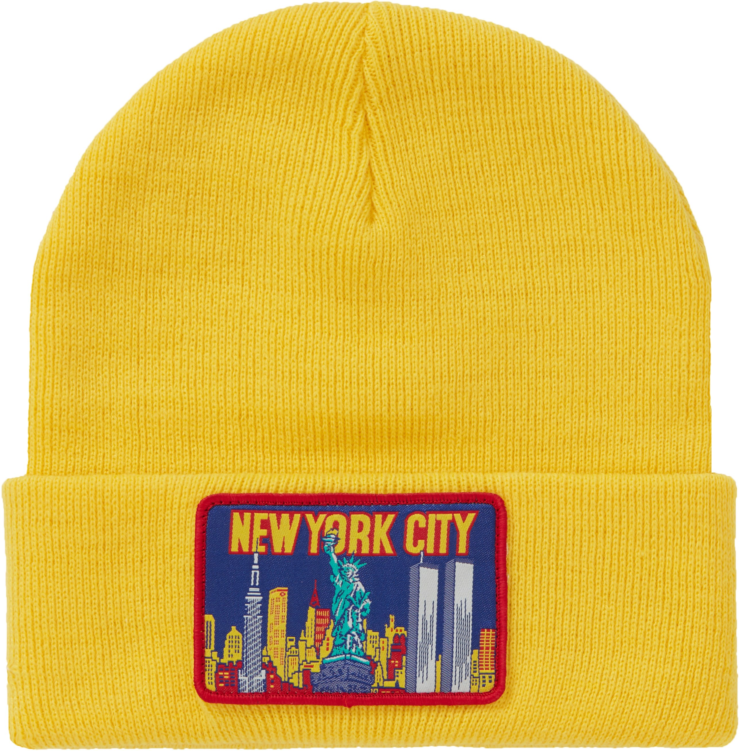 supreme-ny-patch-beanie-yellow