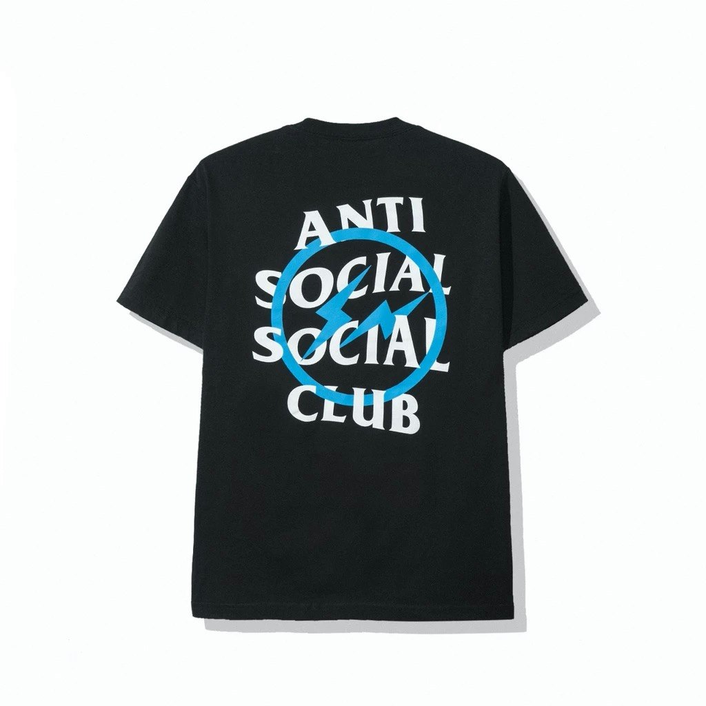 Anti Social Social Club x fragment Blue Bolt Tee Black - Novelship