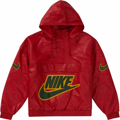Supreme x Nike Leather Anorak Red Buy Supreme x Nike Leather Anorak Red