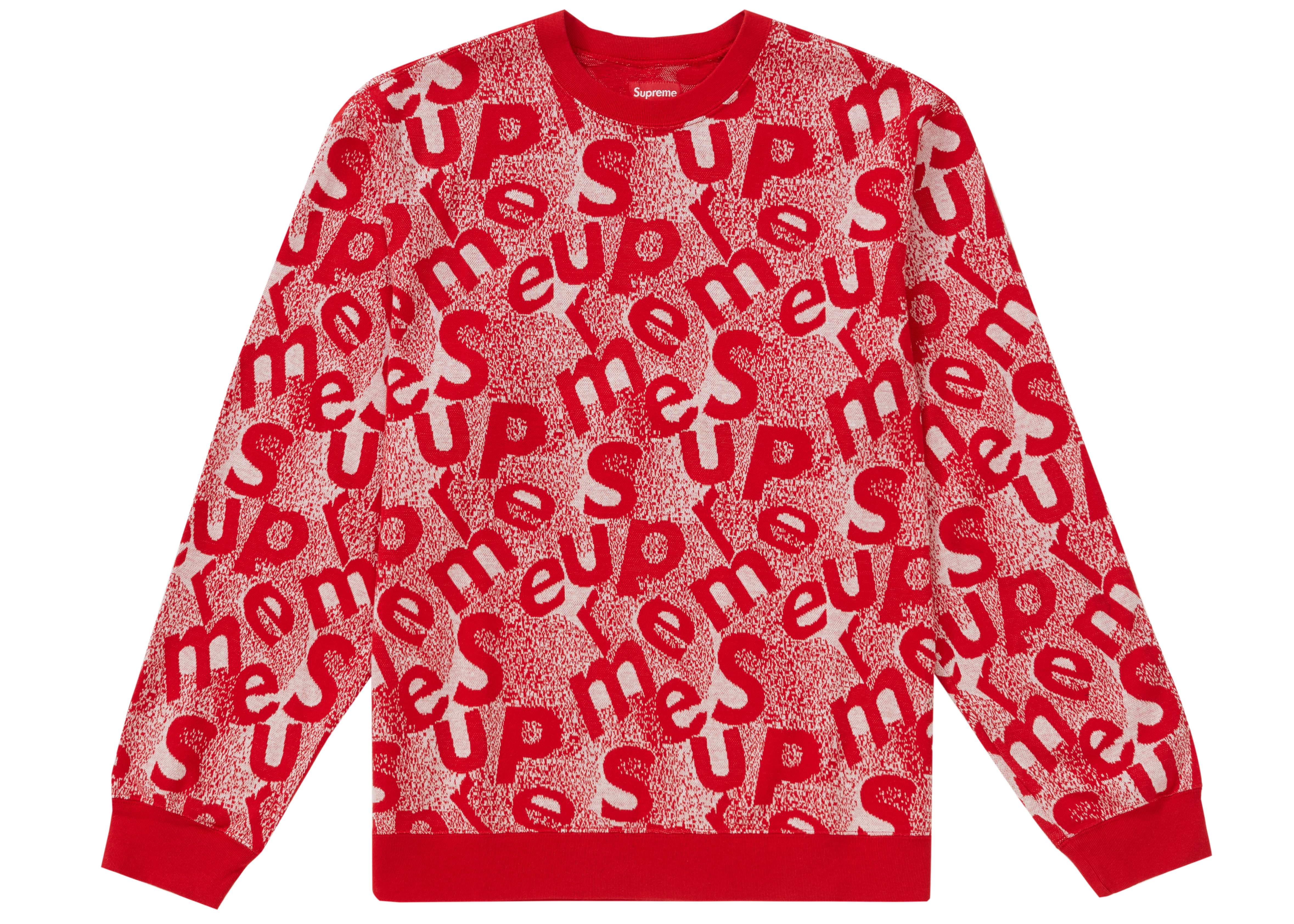 Supreme Scatter Text Crewneck Red - Novelship