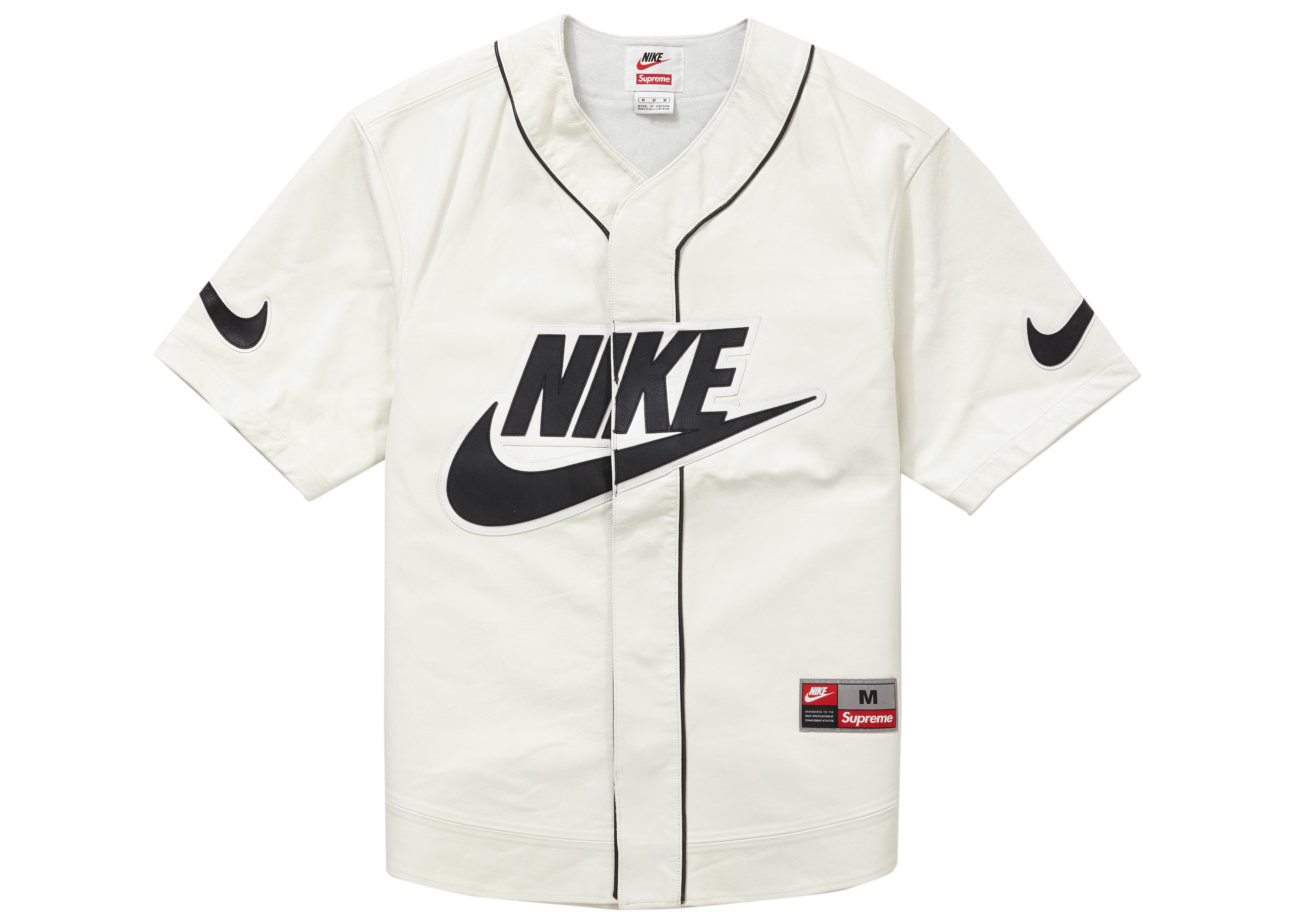 Supreme x Nike Leather Baseball Jersey White - Novelship