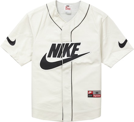 Supreme x Nike Leather Baseball Jersey White - Novelship