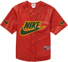 Supreme x Nike Leather Baseball Jersey Red Supreme x Nike Leather Baseball Jersey Red