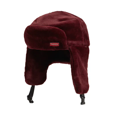 Supreme Faux Fur Ushanka Hat Burgundy