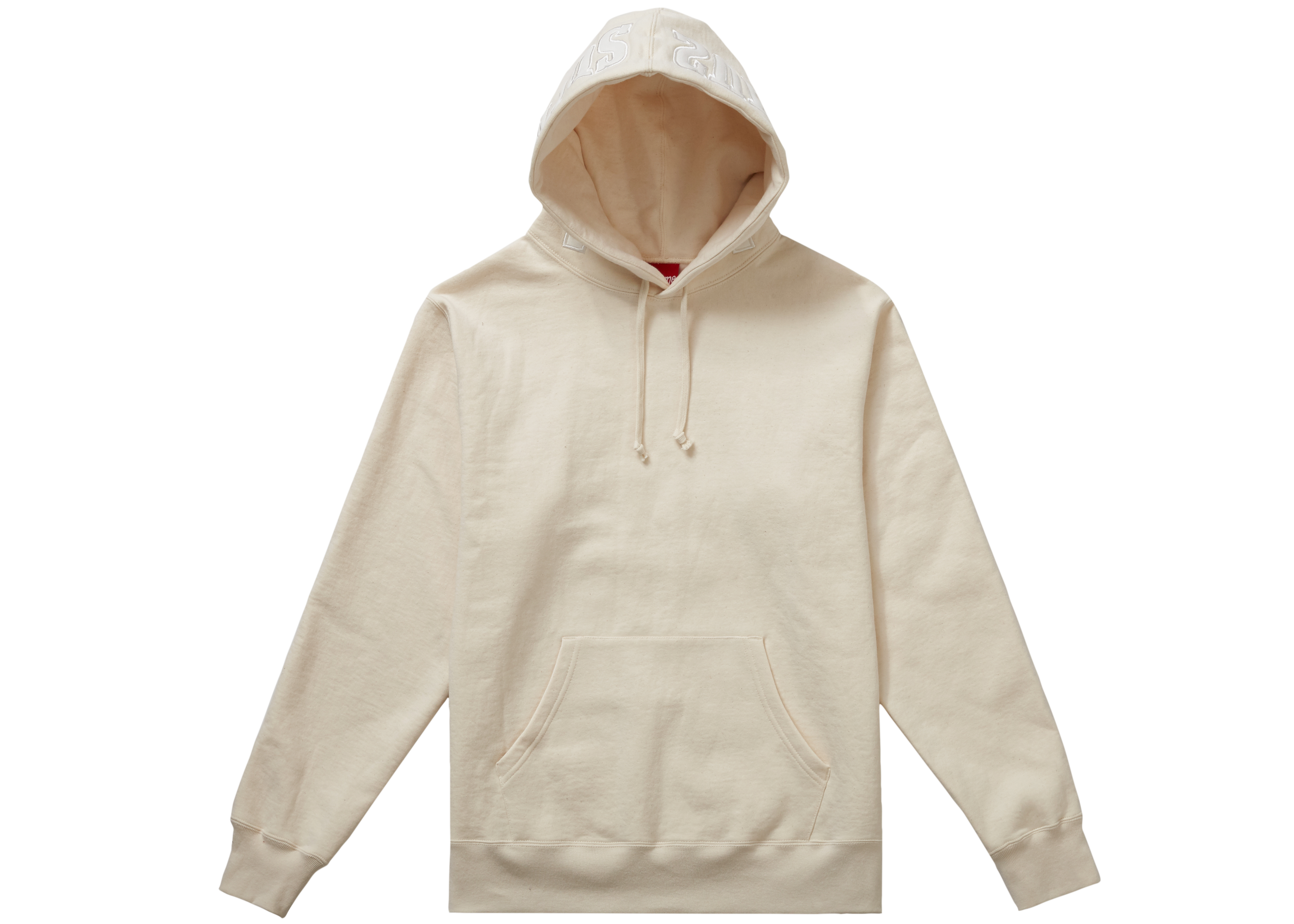 Supreme Mirrored Logo Hooded Sweatshirt (FW19) Natural