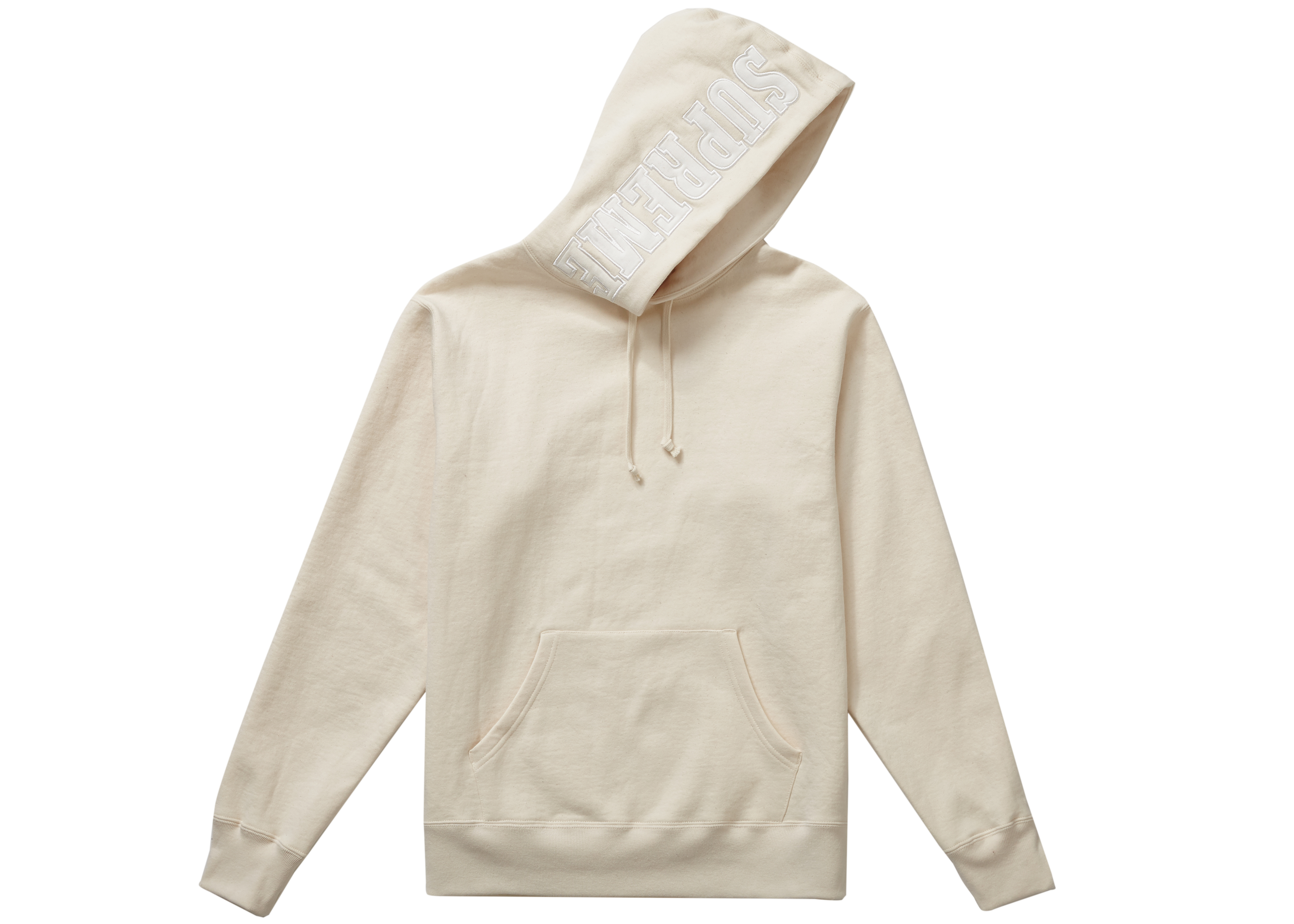 Supreme Mirrored Logo Hooded Sweatshirt (FW19) Natural