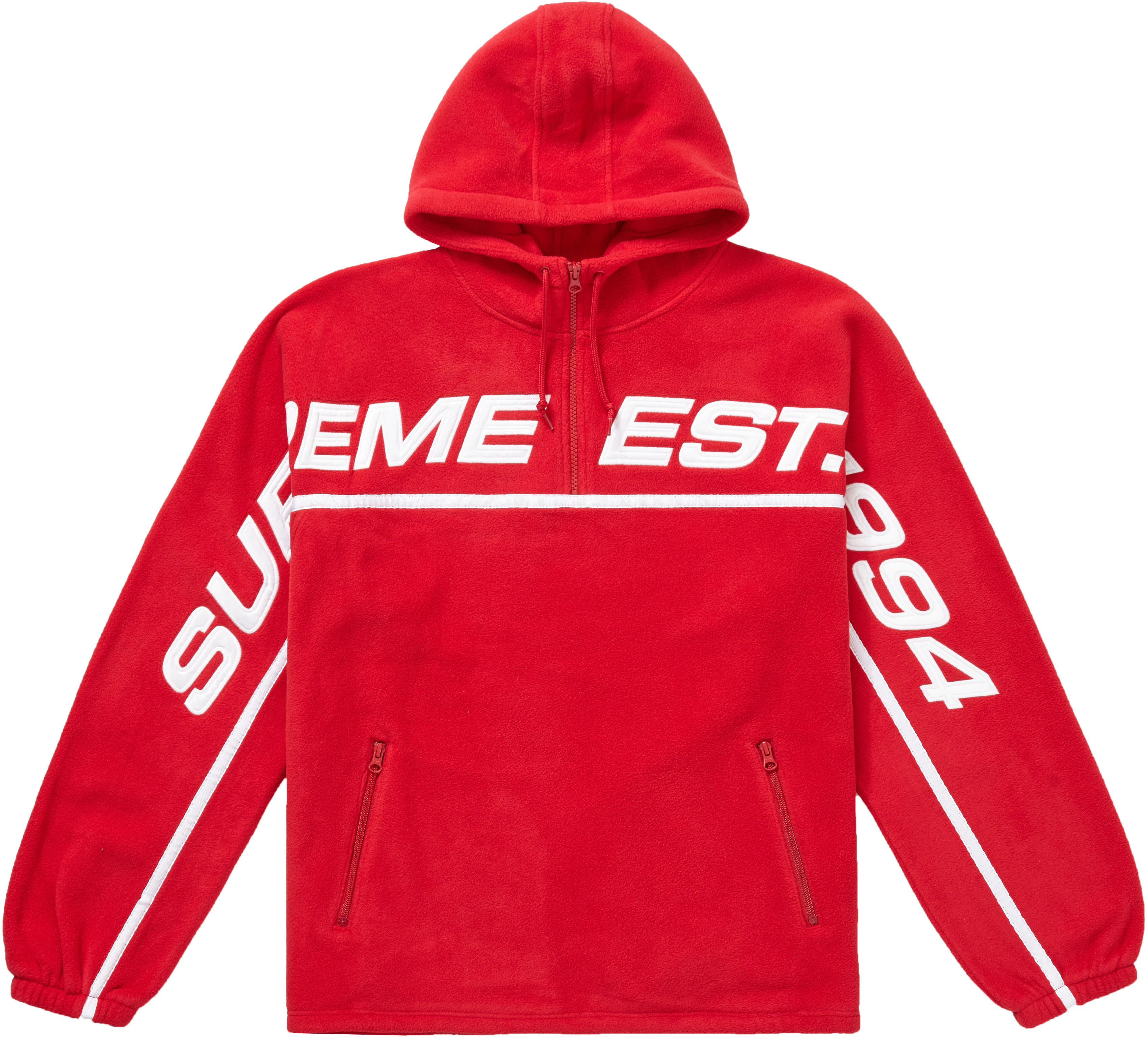 supreme-polartec-half-zip-hooded-sweatshirt-red