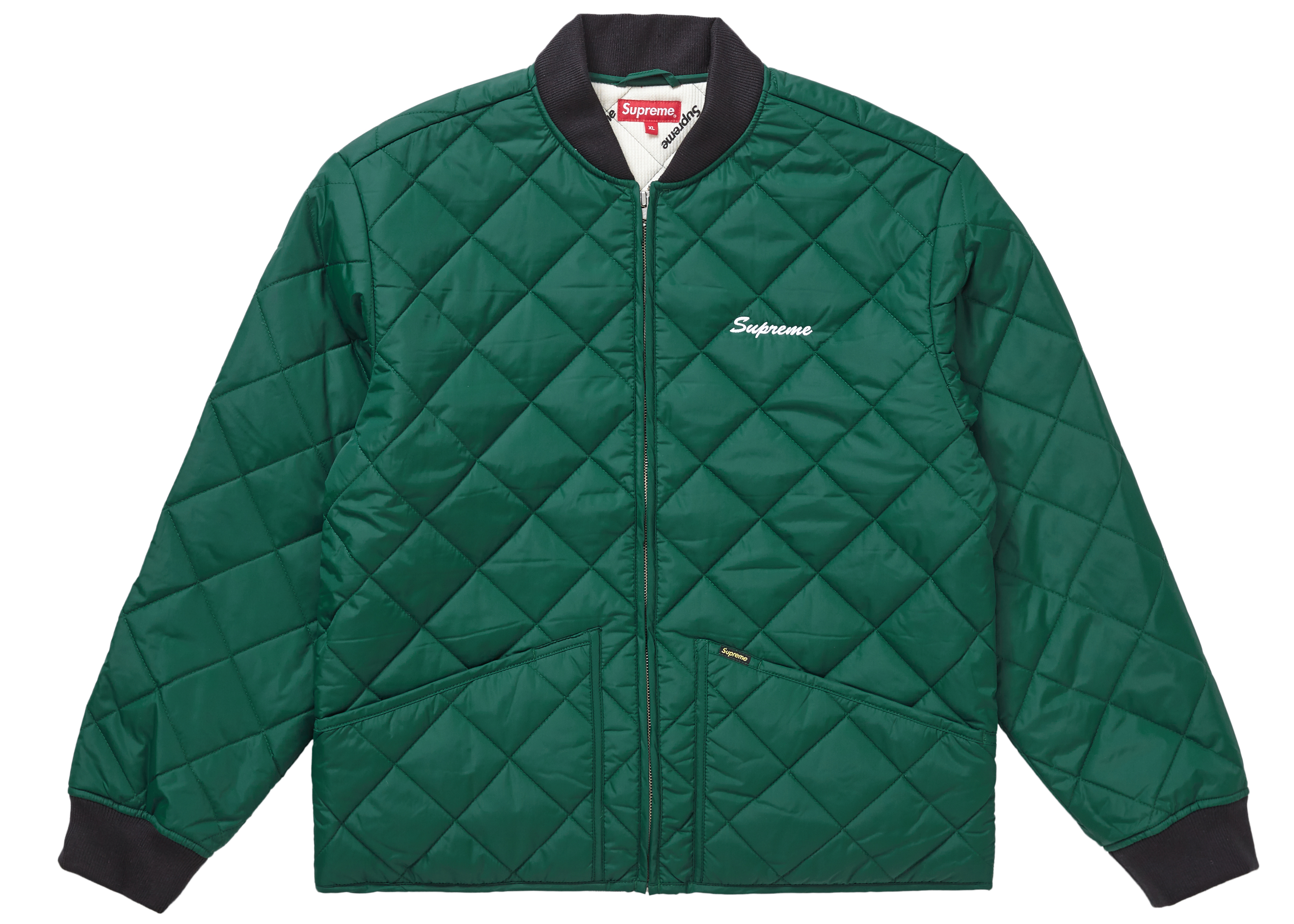 Supreme dead prez Quilted Work Jacket Dark Green - Novelship