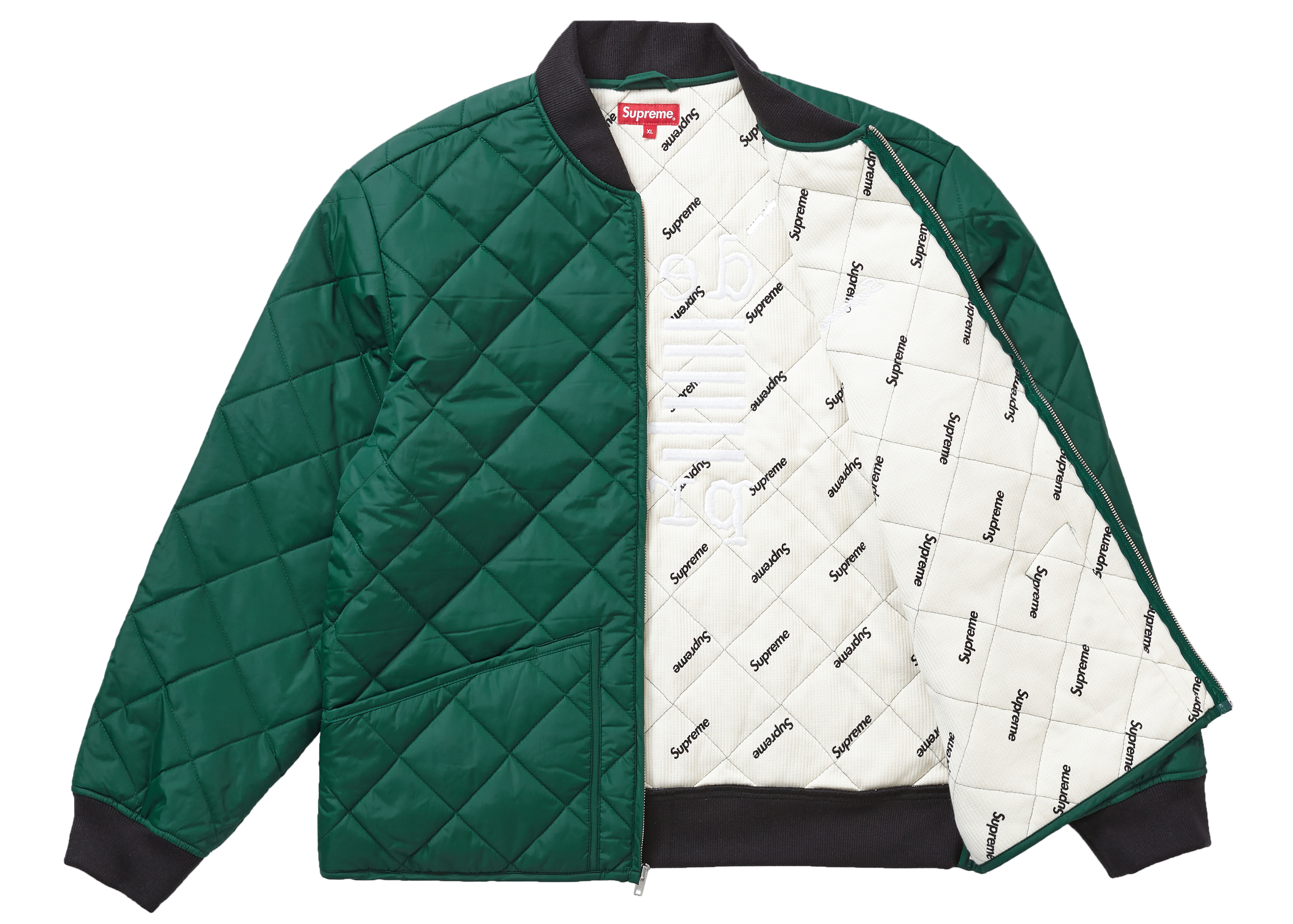 Supreme dead prez Quilted Work Jacket Dark Green - Novelship