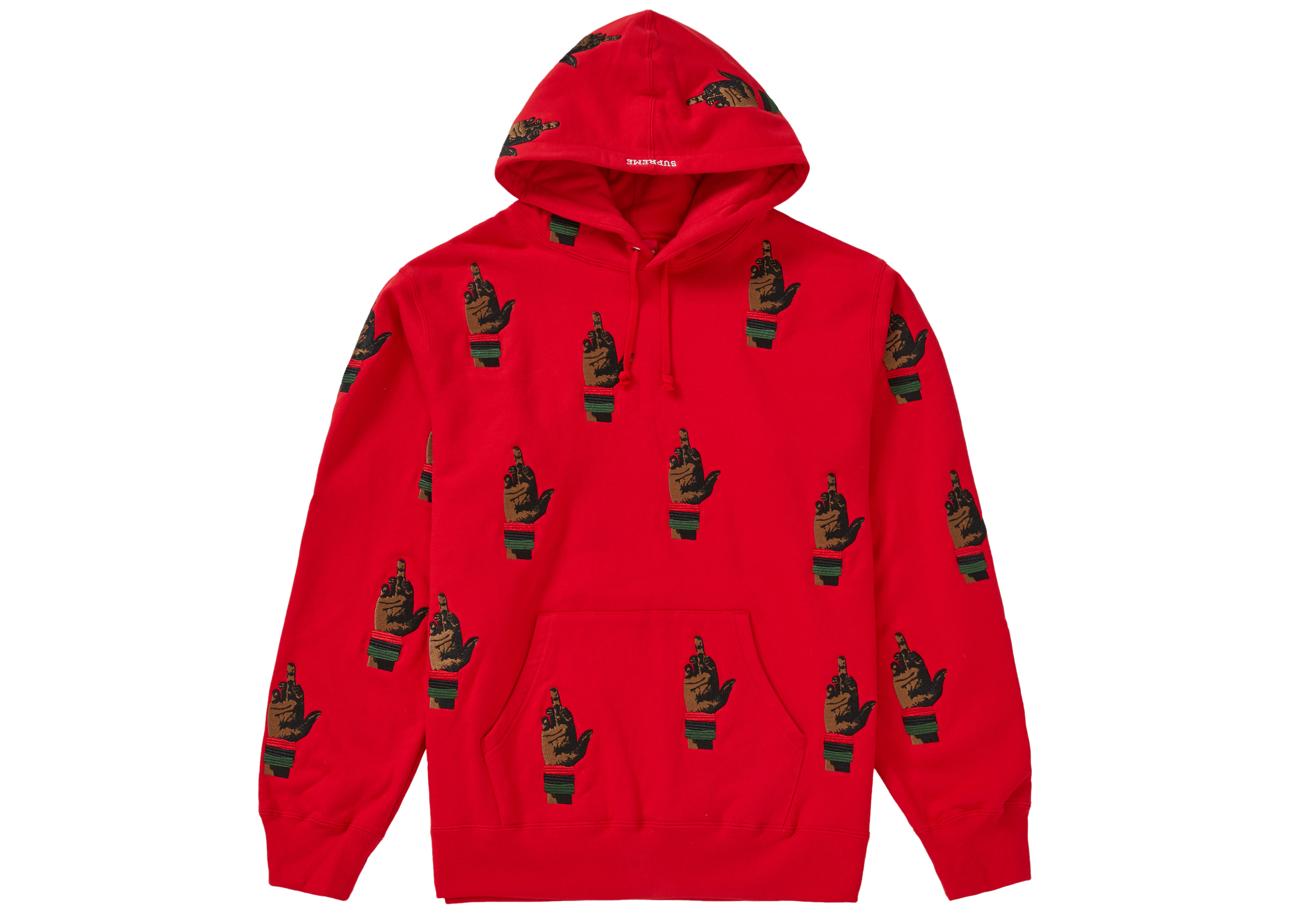 Supreme dead prez RBG Embroidered Hooded Sweatshirt Red - Novelship