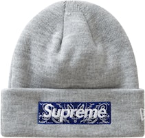 Supreme New Era Box Logo Beanie (FW19) Heather Grey Supreme New Era Box Logo Beanie (FW19) Heather Grey