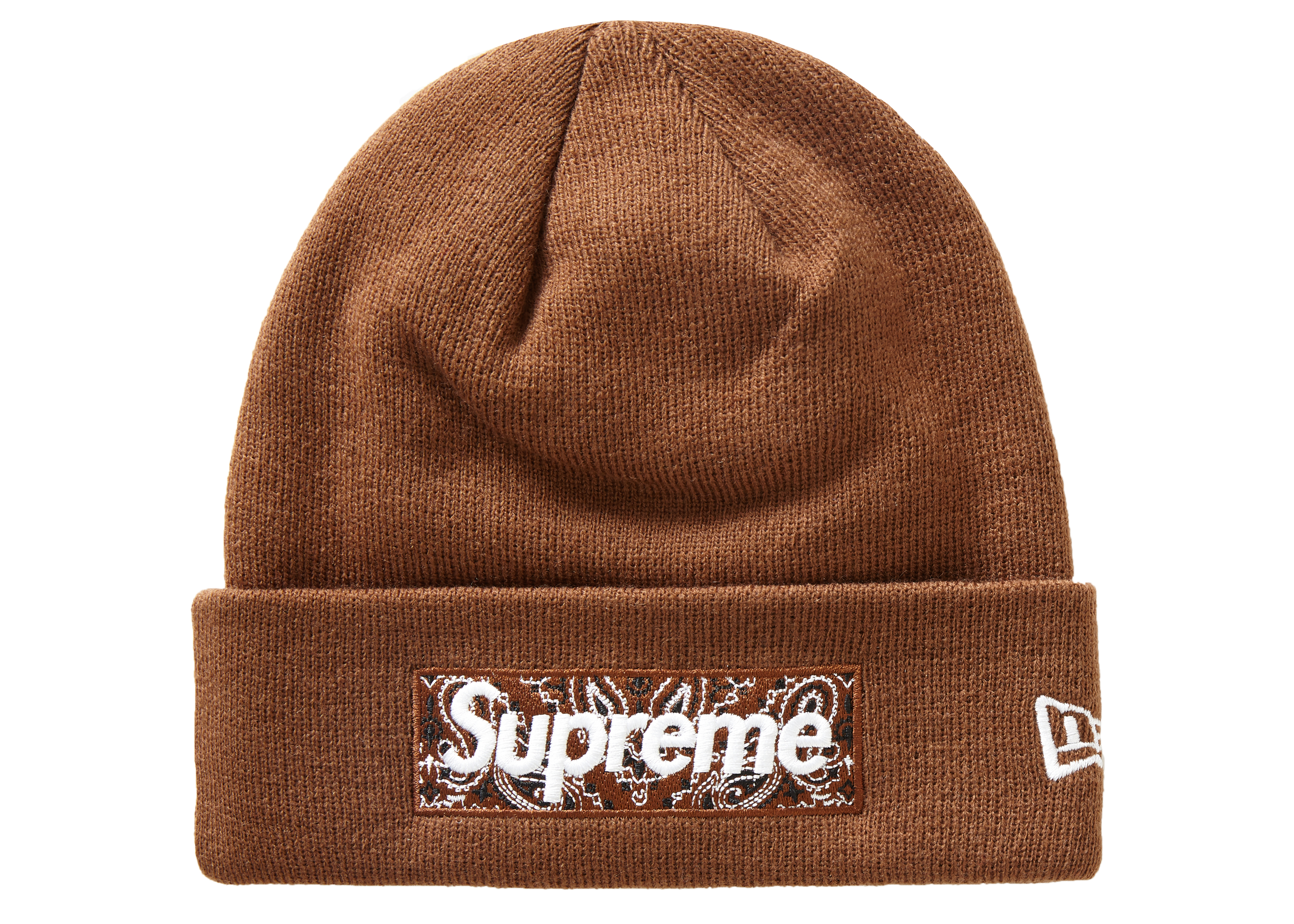 Supreme New Era Box Logo Beanie FW19 Dark Brown Novelship