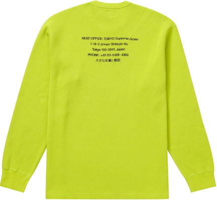 Supreme HQ Waffle Thermal Acid Green Order Supreme HQ Waffle Thermal Acid Green