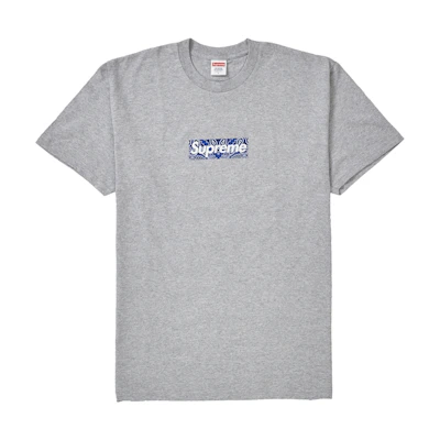Supreme Bandana Box Logo Tee Heather Grey