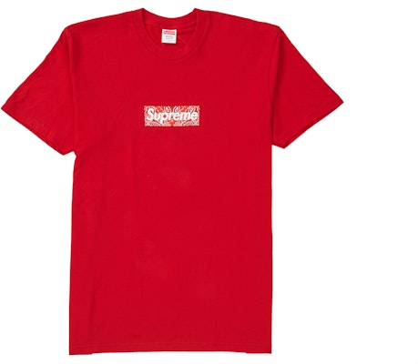 Supreme Camiseta Roja Bandana Box Logo Buy Supreme Camiseta Roja Bandana Box Logo