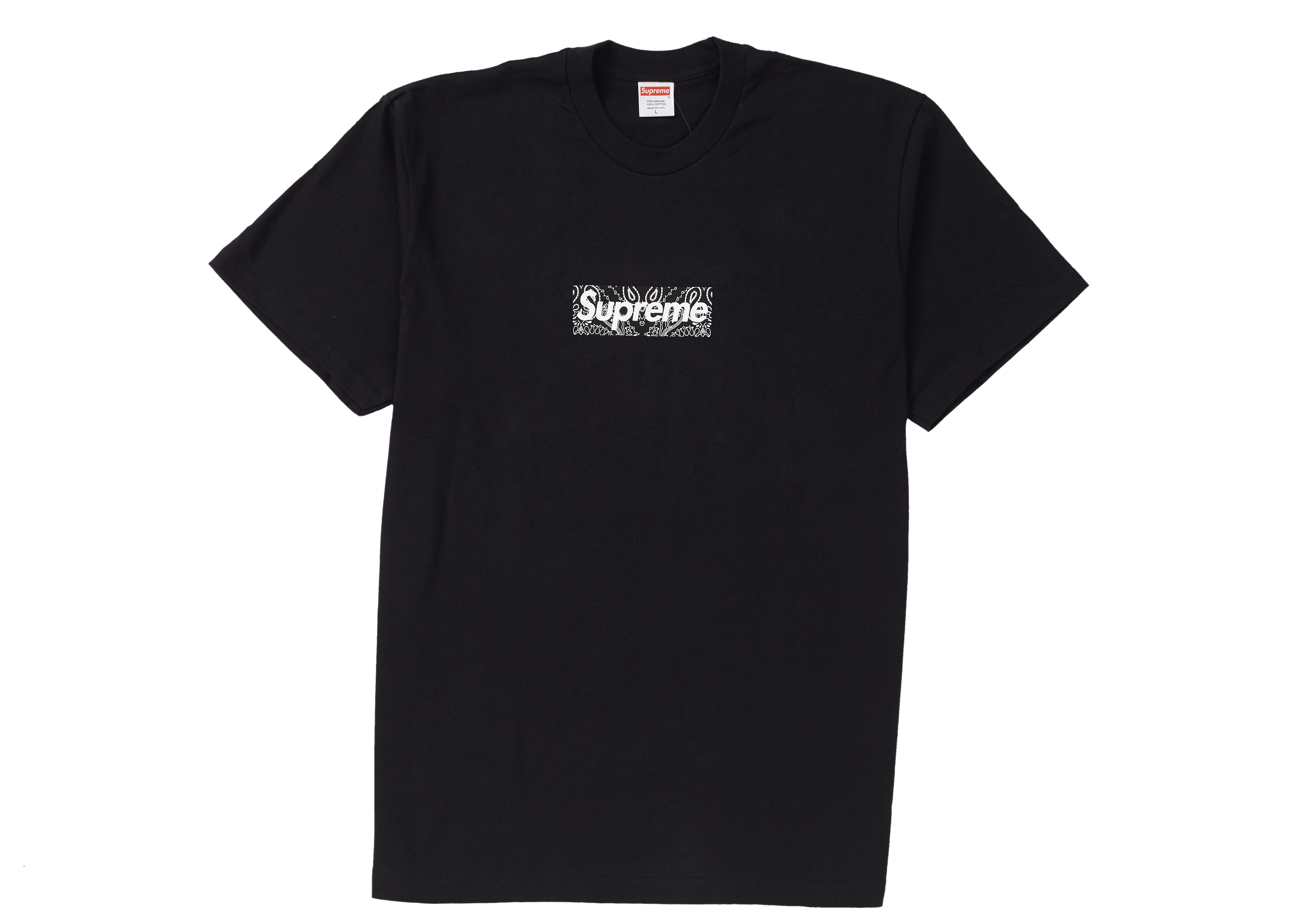 Supreme Bandana Box Logo Tee Black - Novelship