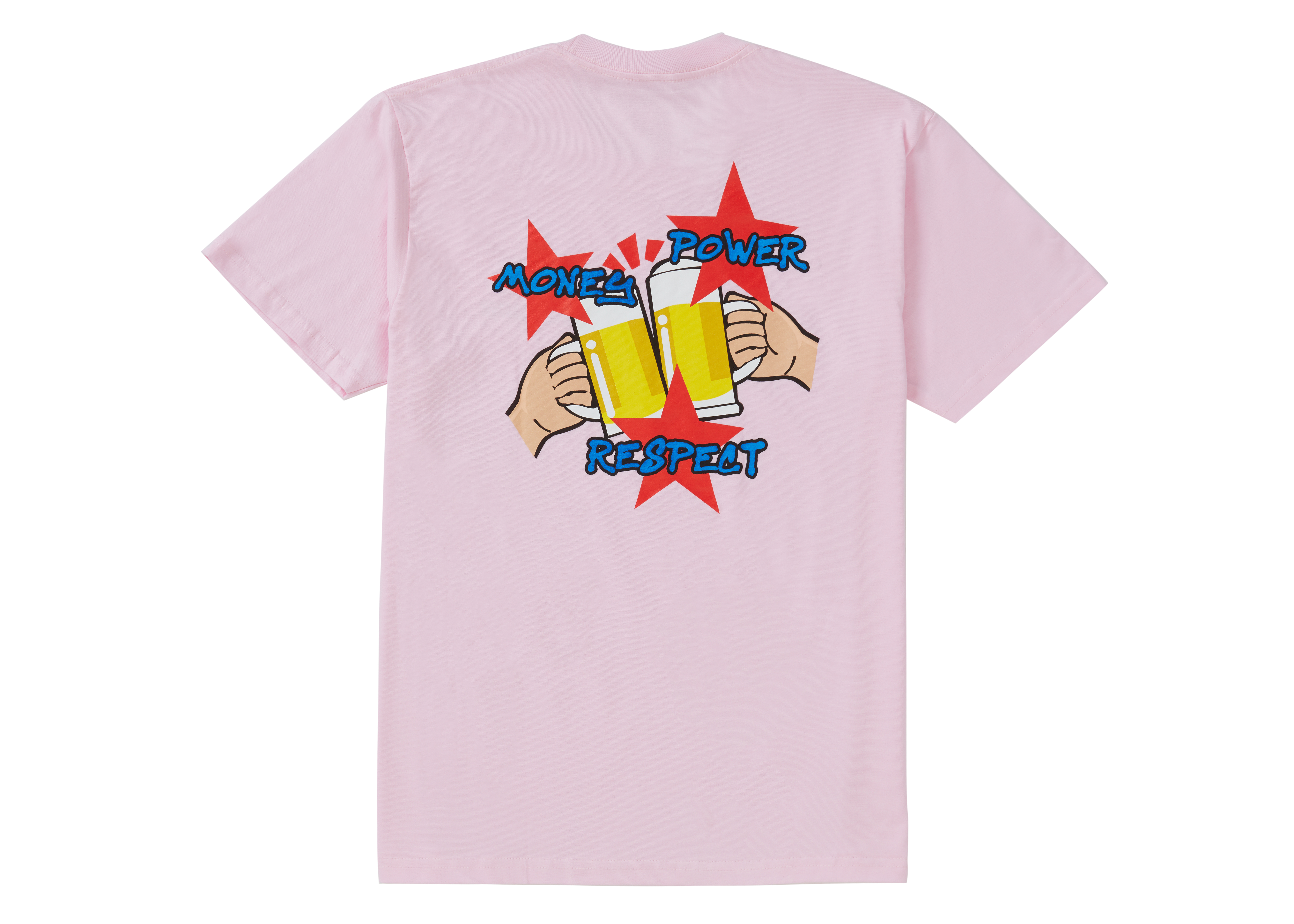 Order 슈프림 핑크 티셔츠: 돈, 권력, 존경 (Supreme Pink T-shirt: Money, Power, Respect) 
