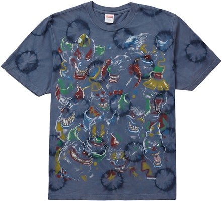 Supreme Clowns Tee Bleached Navy Buy Supreme Clowns Tee Bleached Navy