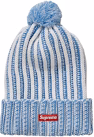 Supreme Contrast Stripe Beanie White