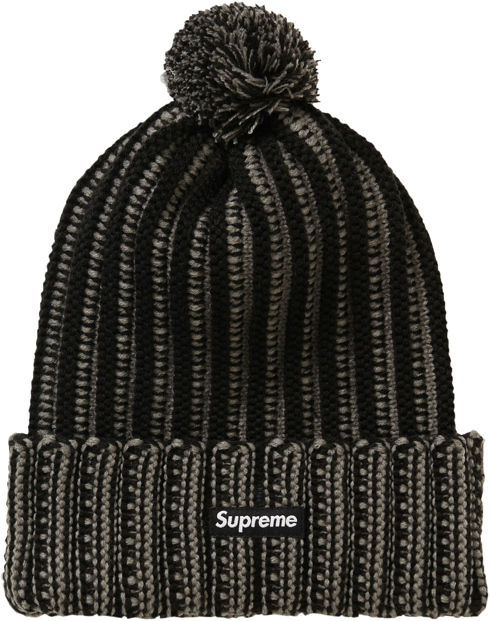 supreme-contrast-stripe-beanie-black