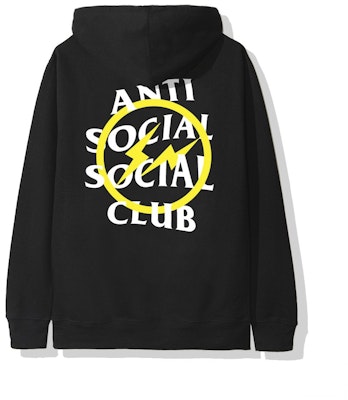 Anti Social Social Club x fragment Yellow Bolt Hoodie Black Order Anti Social Social Club x fragment Yellow Bolt Hoodie Black