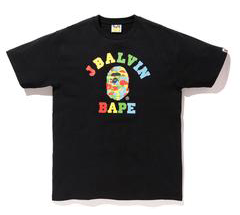 BAPE J Balvin Camo College Logo Tee Black