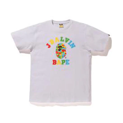 BAPE J Balvin Camo College Logo Tee White