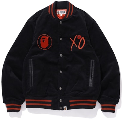 BAPE x XO Varsity Jacket Black - Novelship