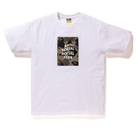 BAPE x Anti Social Social Club 1st Camo Box Tee (FW19) White/Green Camo