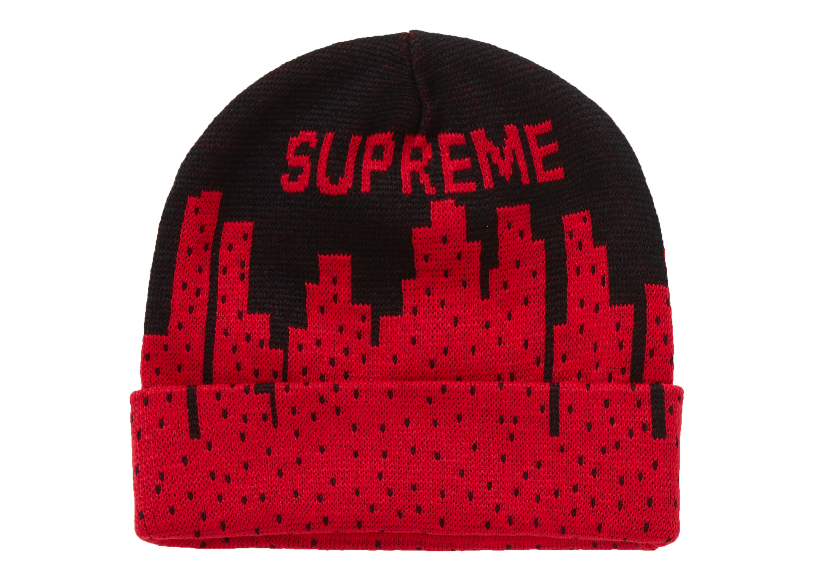 Black and 2024 red supreme beanie