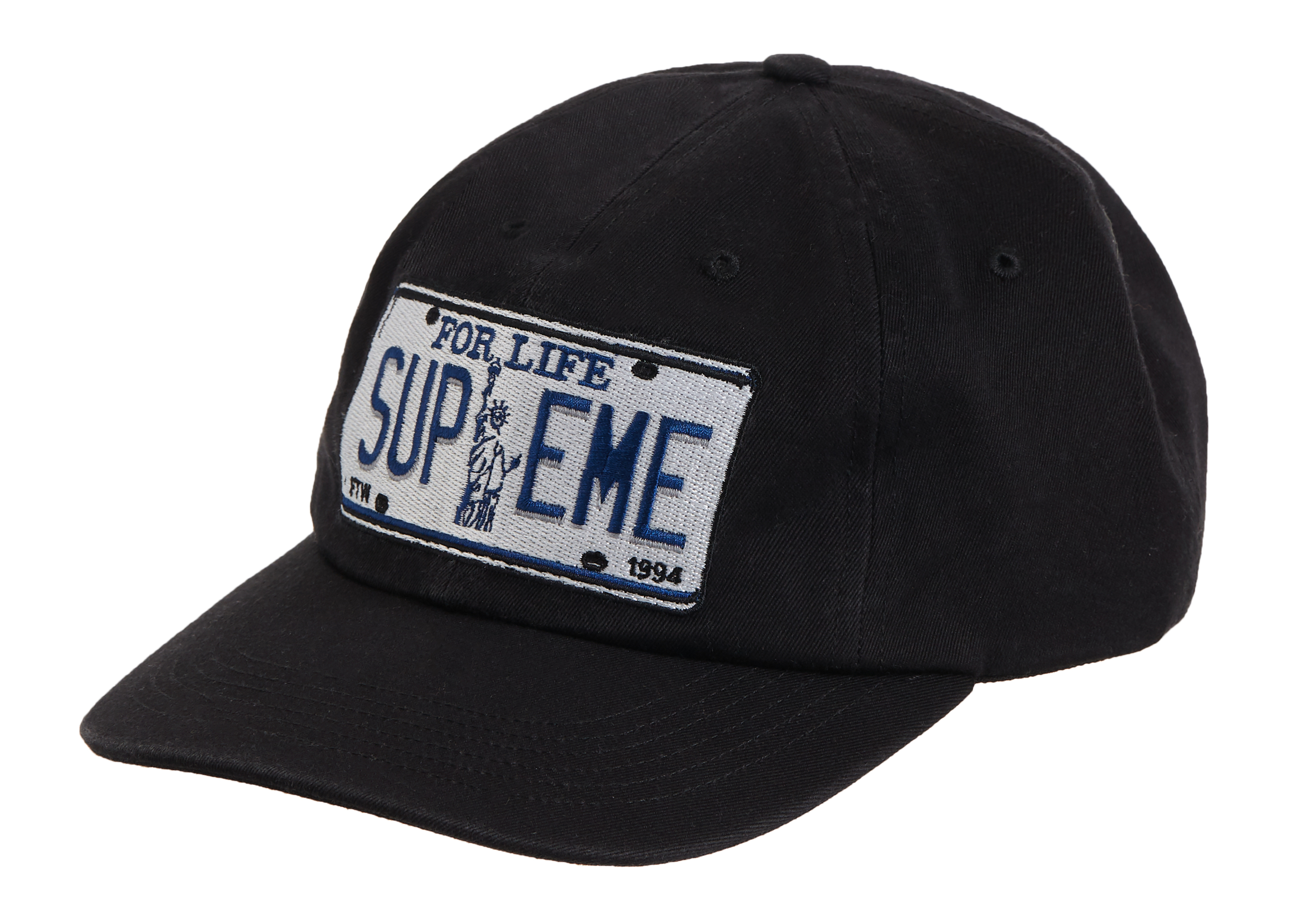 Supreme License Plate 6-Panel Black