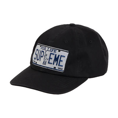 Supreme License Plate 6-Panel Black