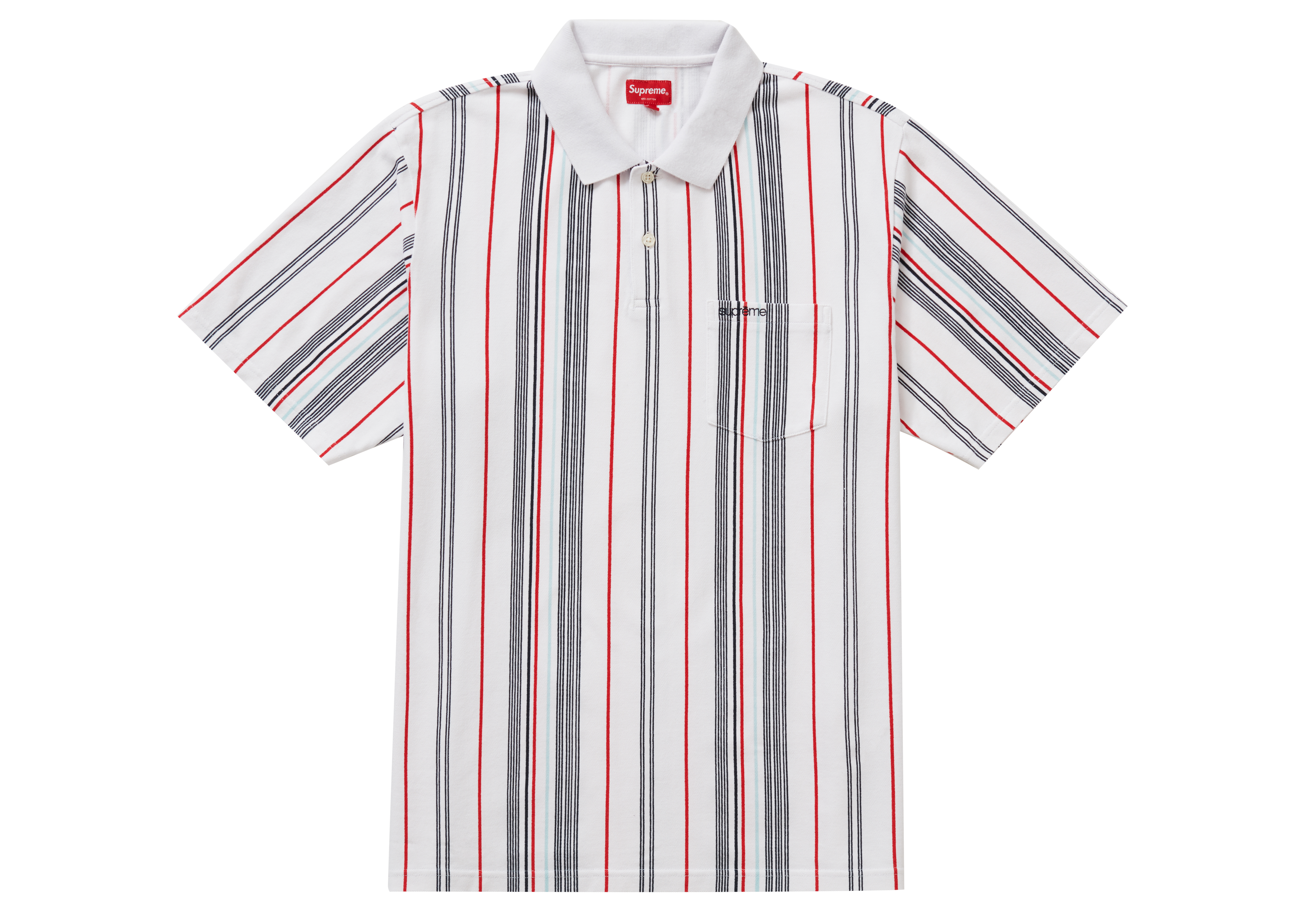 Beli Supreme x Nike Jewel Stripe Soccer Jersey White - Novelship