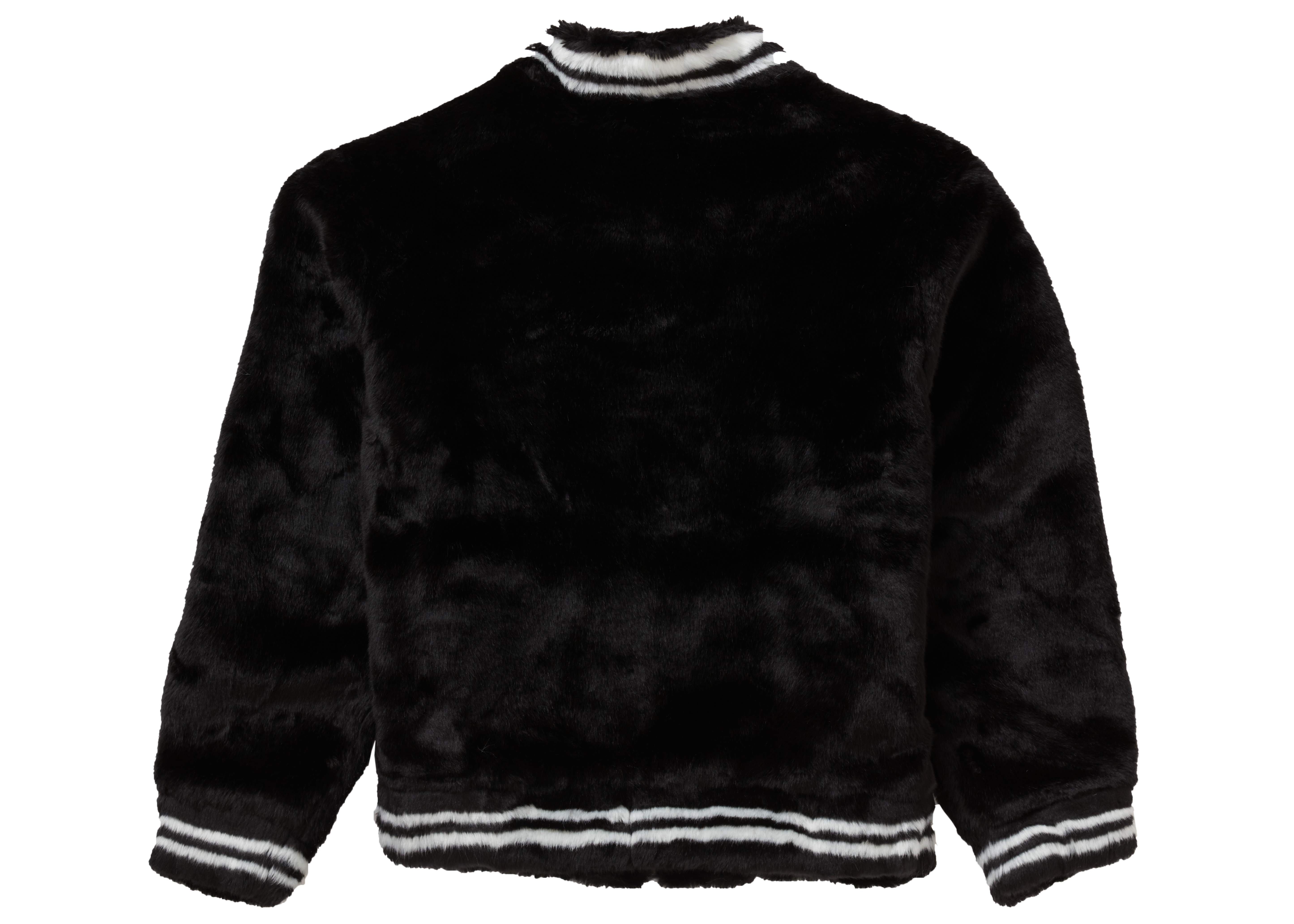 Supreme Faux Fur Varsity Jacket Black - Novelship