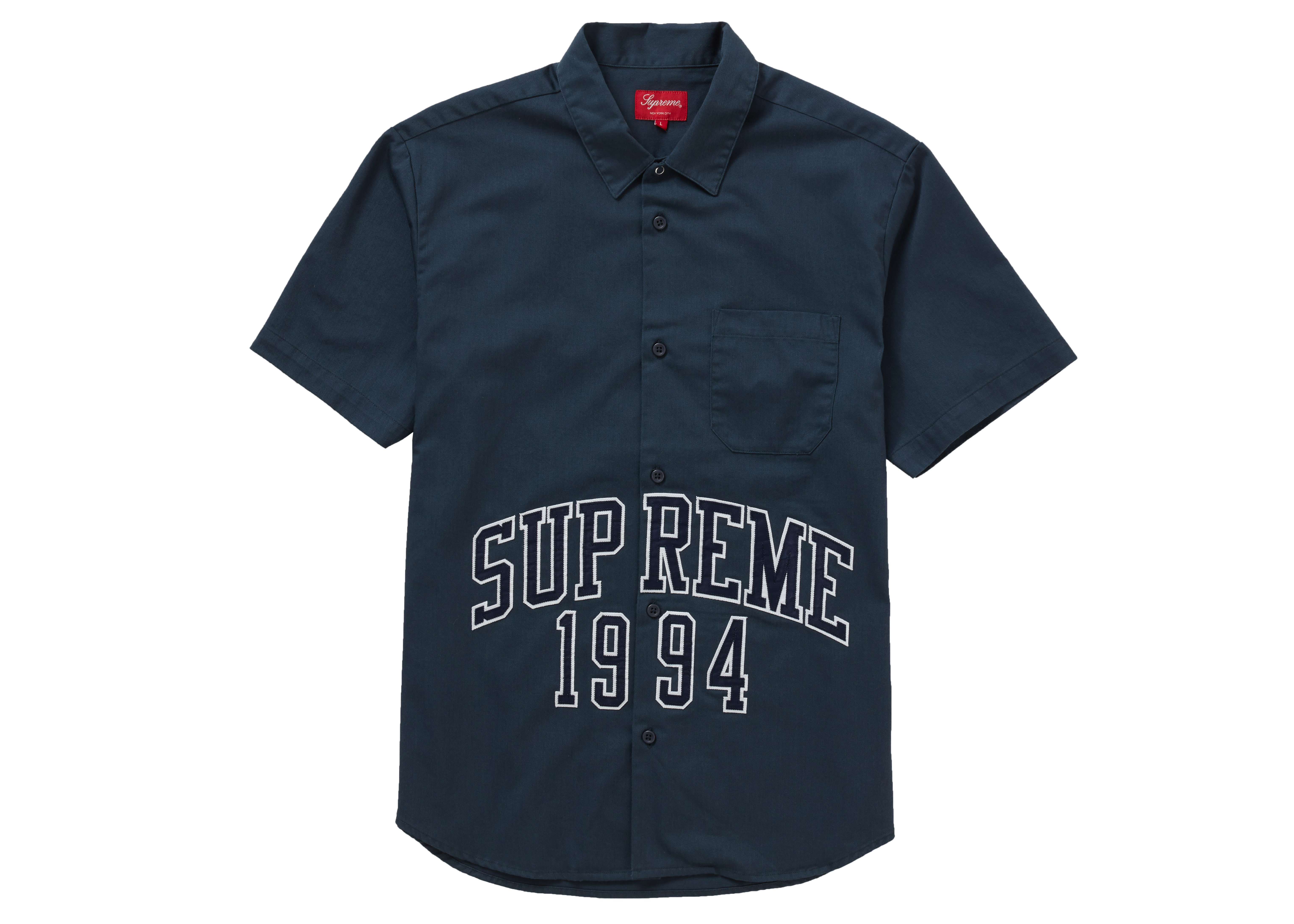 Supreme Arc Logo S/S Work Shirt Slate - Novelship