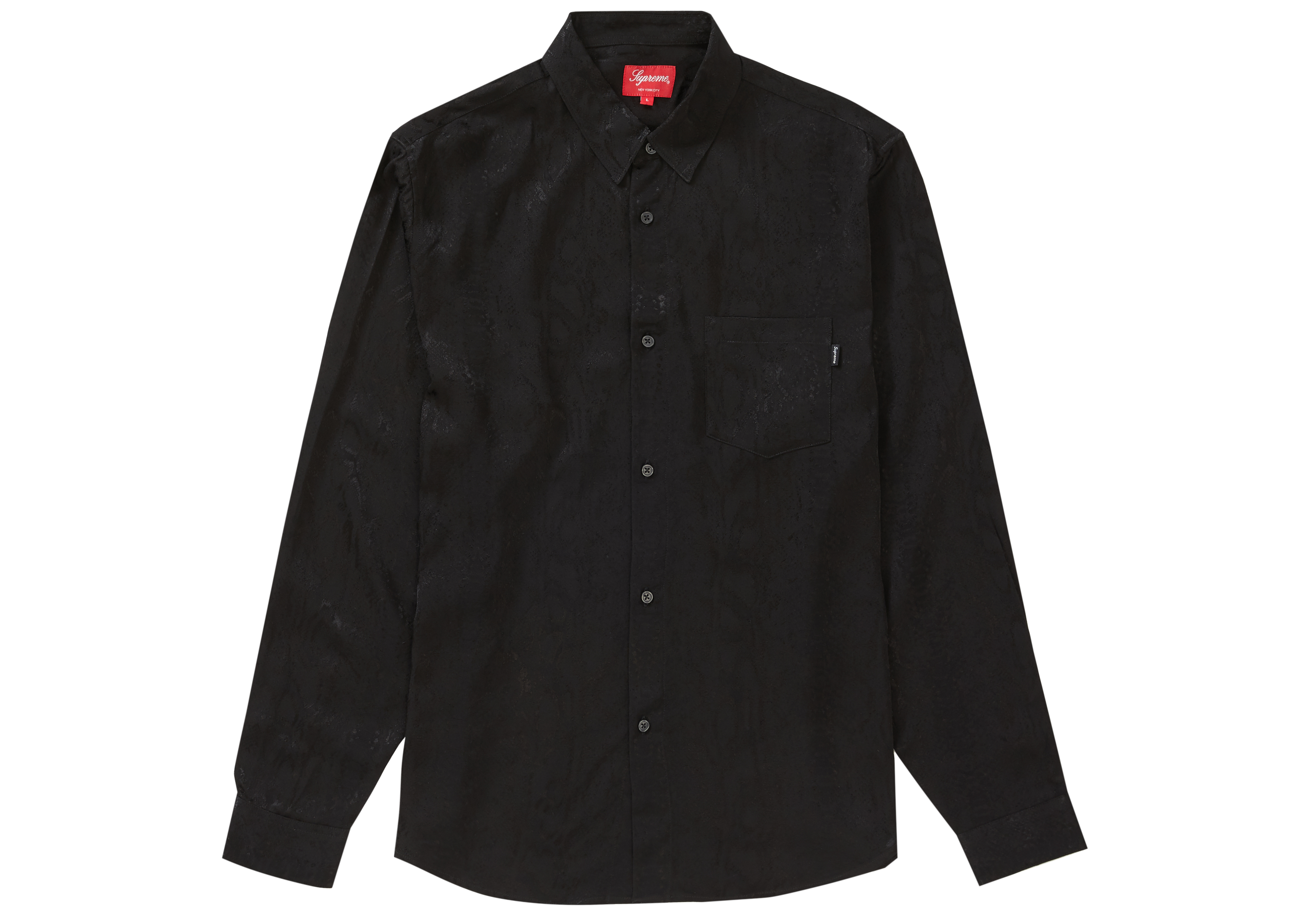 Supreme Snakeskin Jacquard Shirt Black - Novelship