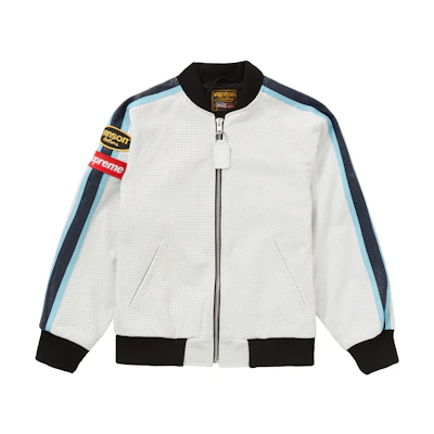 Supreme Vanson Leathers Perforated Bomber White