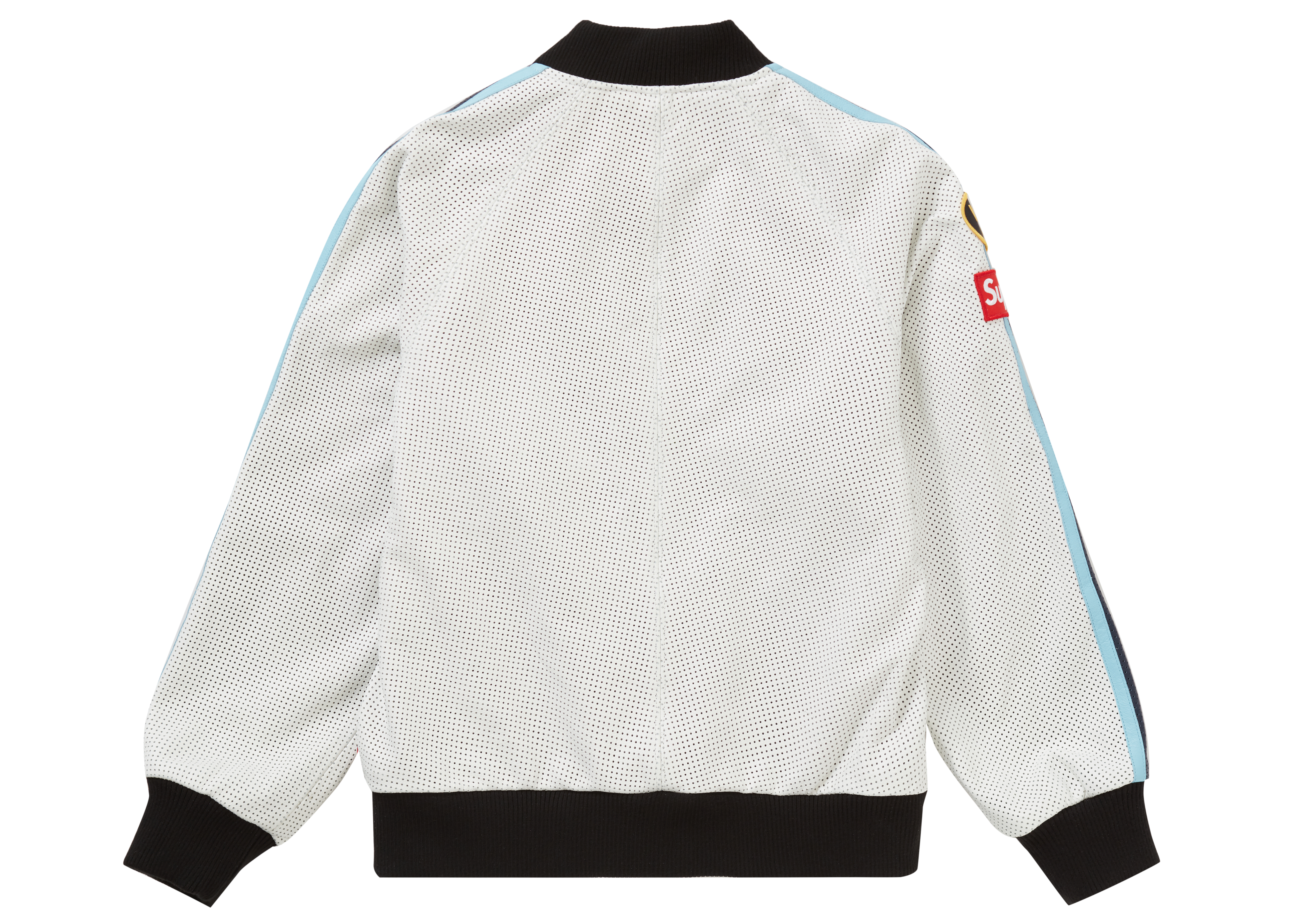 Supreme Vanson Leathers Perforated Bomber Jacket White