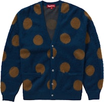 Supreme Brushed Polka Dot Cardigan Navy Supreme Brushed Polka Dot Cardigan Navy