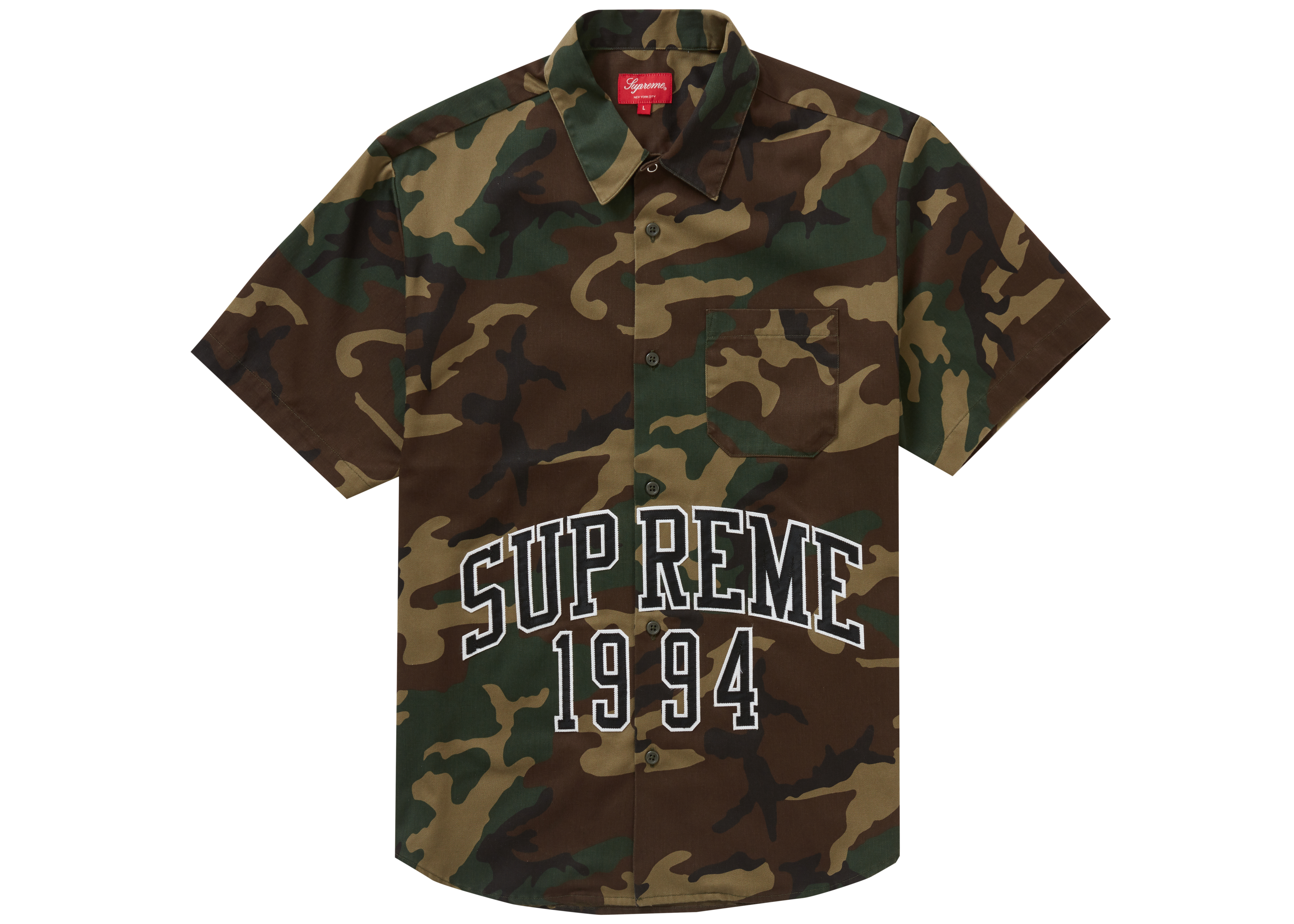 Supreme Arc Logo S/S Work Shirt Camo