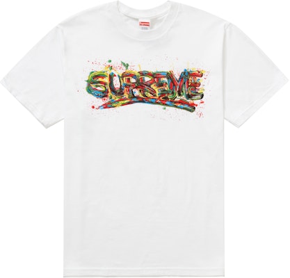 Supreme Paint Logo Tee White Buy Supreme Paint Logo Tee White