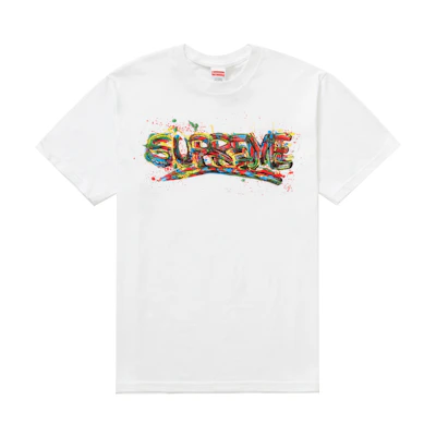 Supreme Paint Logo Tee White