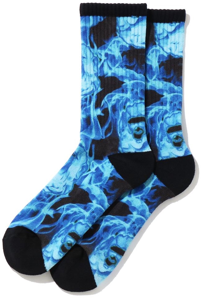 bape-flame-socks-blue