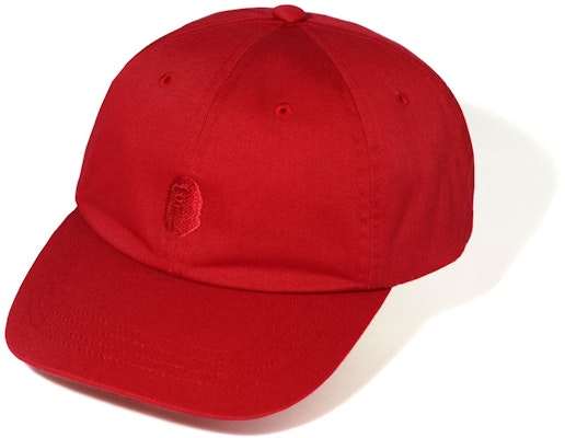 BAPE Tonal Ape Head One Point Panel Cap Red Buy BAPE Tonal Ape Head One Point Panel Cap Red
