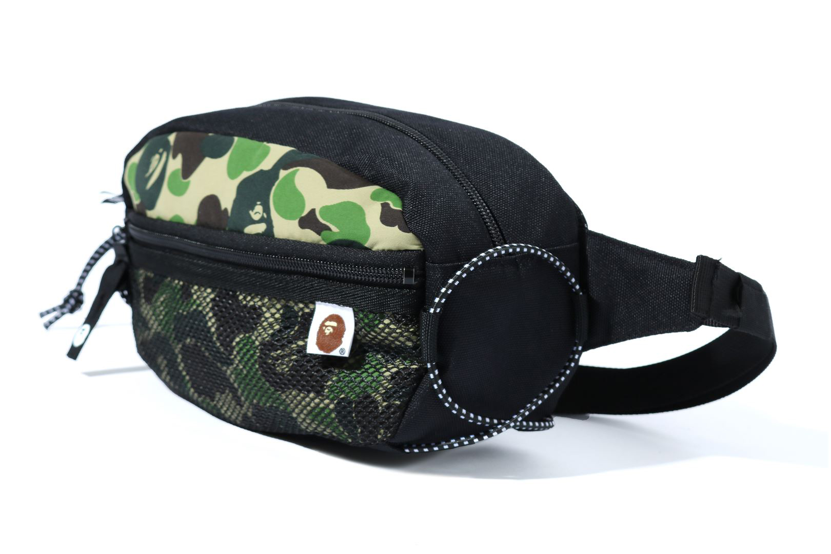 BAPE ABC Camo Bungee Cord Waist Bag Green - Novelship