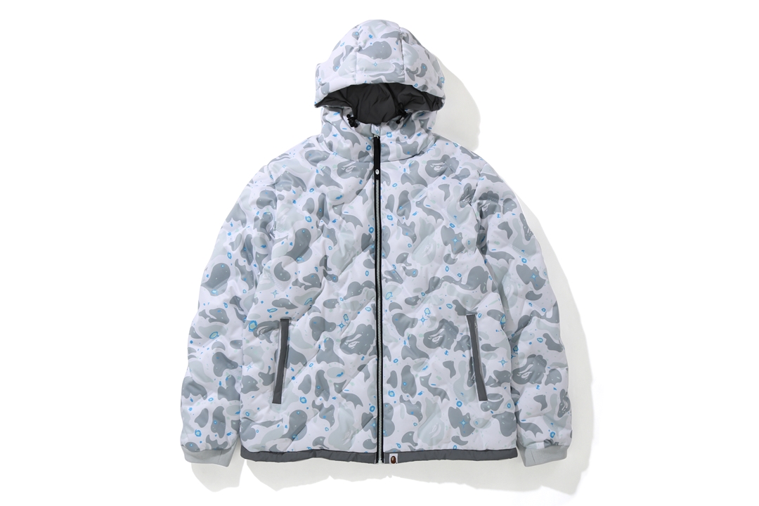 BAPE Space Camo Hoodie Down Jacket White Novelship