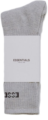 Fear of God ESSENTIALS Front Logo Crew Socks Light Grey Buy Fear of God ESSENTIALS Front Logo Crew Socks Light Grey