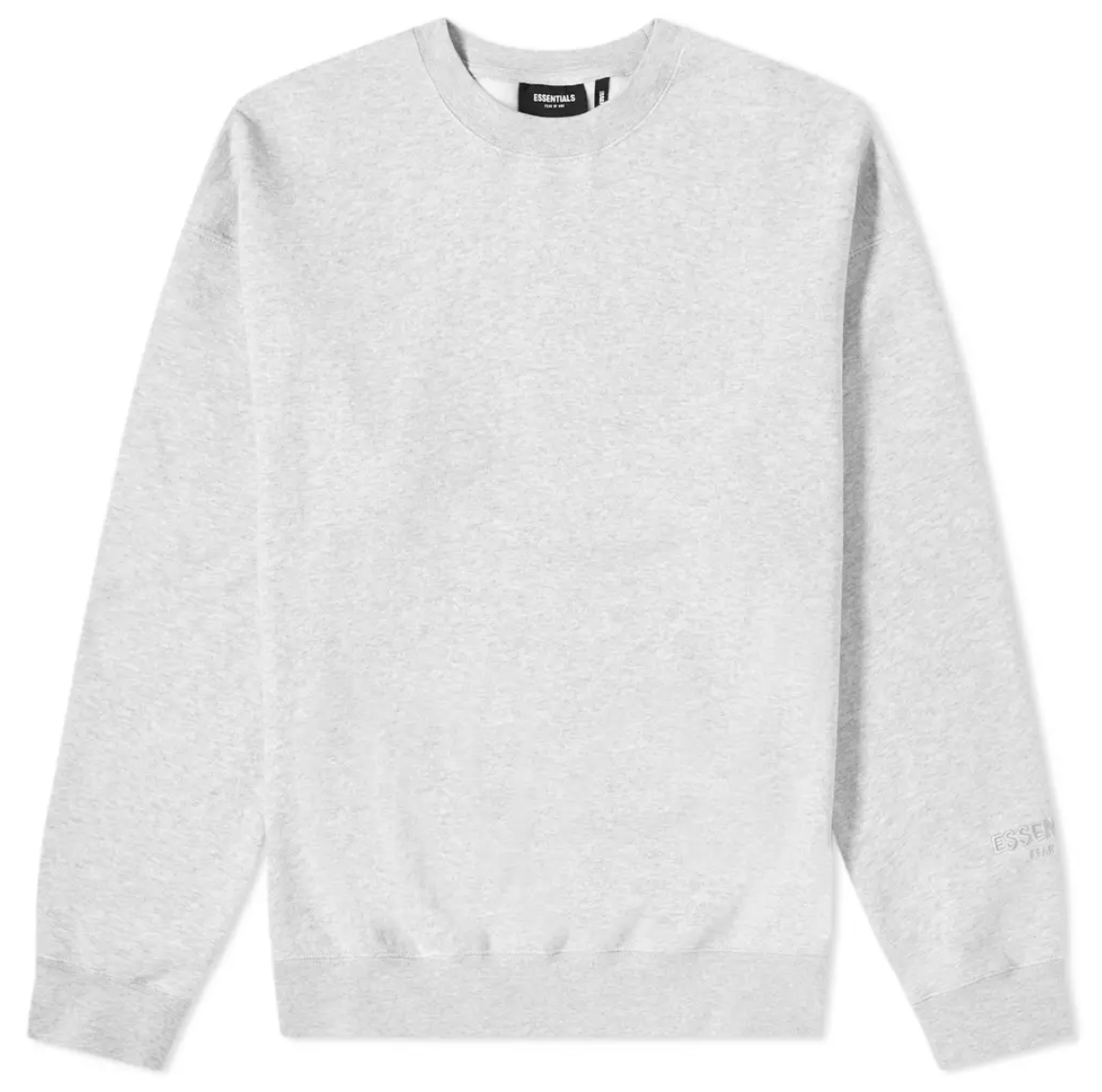 Fear of God ESSENTIALS 3M Logo Crewneck Sweatshirt Light Heather Grey/Black