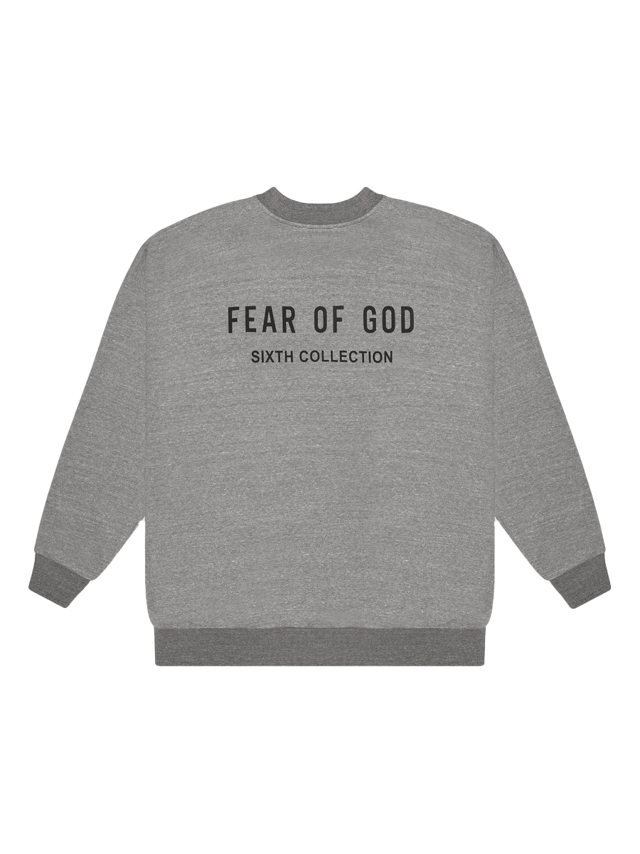 Fear of God Back Logo Crewneck Sweatshirt Heather Grey/Black - Novelship